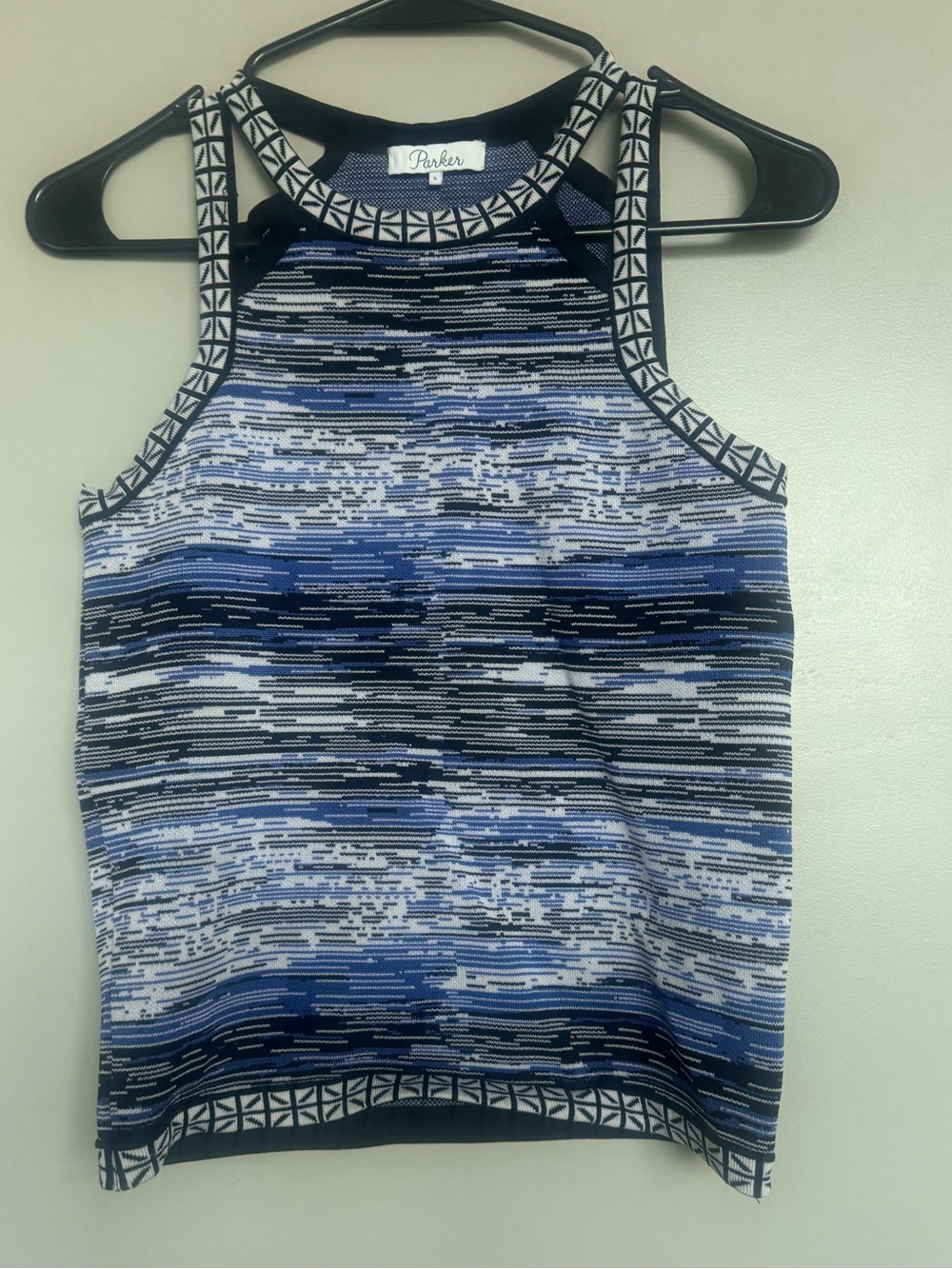 Parker Reya White-Noise knit tank top in cobalt blue Small